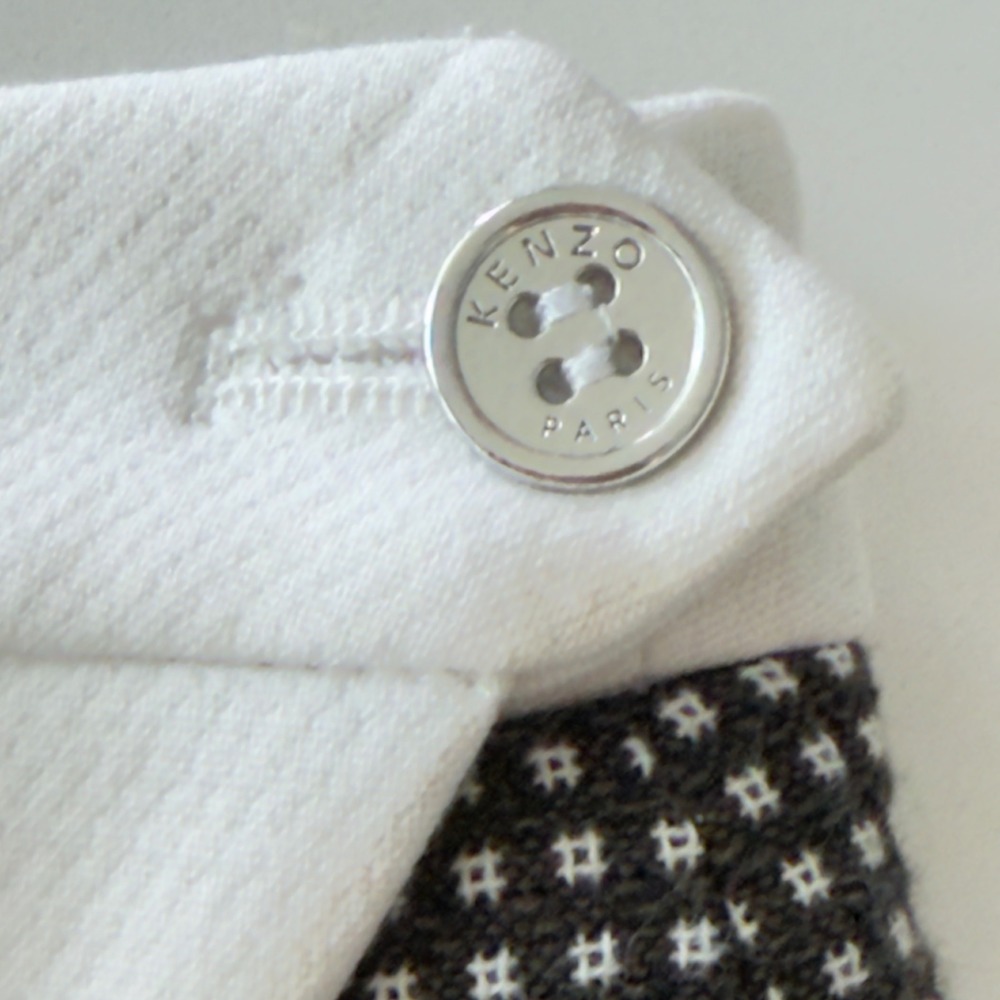 Kenzow Paris Women's Asymmetrical Wrap Mini Skirt White Black Check FR36 US 4 - Picture 12 of 14